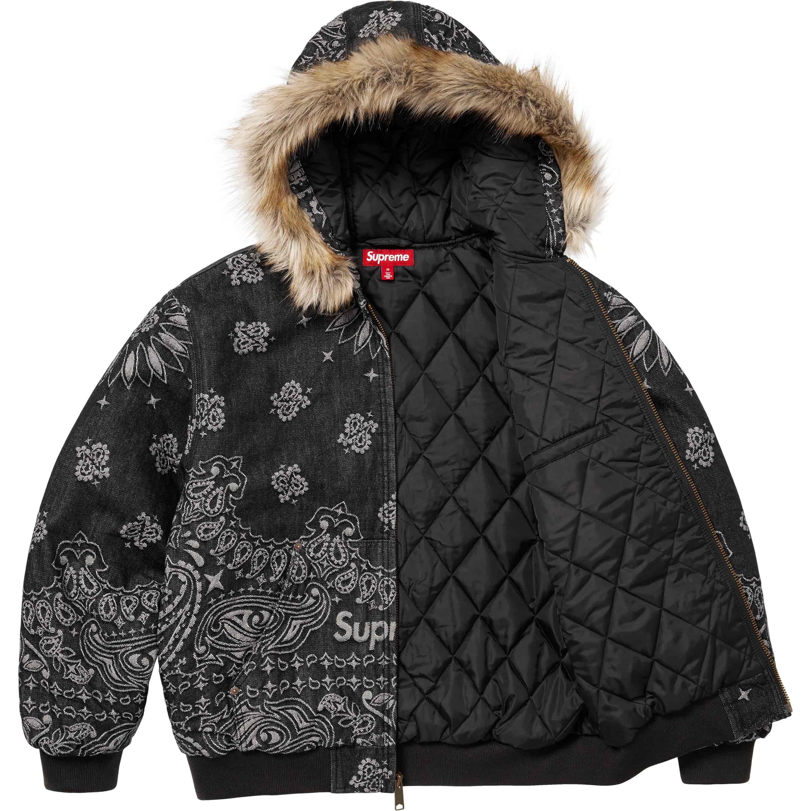 Bandana Jacquard Denim Hooded Work Jacket view 10